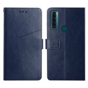 For TCL 20 SE Y Stitching Horizontal Flip Leather Phone Case(Blue) (OEM)