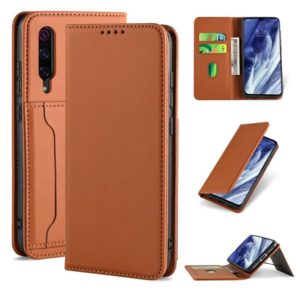 For Xiaomi Mi 9 Pro Strong Magnetism Shockproof Horizontal Flip Liquid Feel Leather Case with Holder & Card Slots & Wallet(Brown) (OEM)