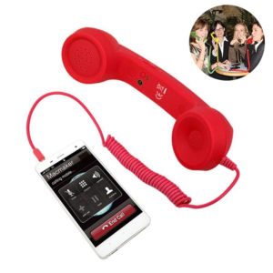 3.5mm Plug Mic Retro Telephone Anti-radiation Cell Phone Handset Receiver(Red) (OEM)