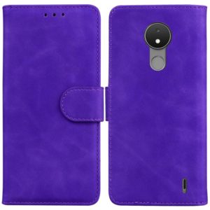 For Nokia C21 Skin Feel Pure Color Flip Leather Phone Case(Purple) (OEM)