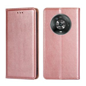 For Honor Magic4 Gloss Oil Solid Color Magnetic Flip Leather Phone Case(Rose Gold) (OEM)