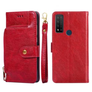 For TCL 20 R 5G/TCL Bremen/TCL 20 AX 5G Zipper Bag Leather Phone Case(Red) (OEM)