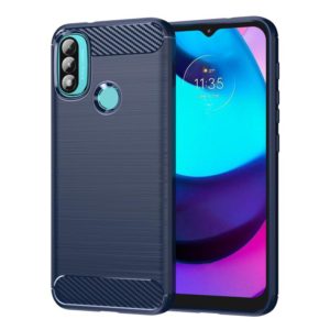 For Lenovo K14 Brushed Texture Carbon Fiber TPU Phone Case(Blue) (OEM)
