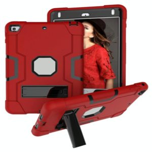 For iPad mini 3/2/1 Silicone + PC Protective Case with Stand(Red + Gray) (OEM)