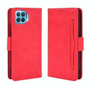 For OPPO F17 Pro / A93 / Reno4 Lite Wallet Style Skin Feel Calf Pattern Leather Case with Separate Card Slot(Red) (OEM)