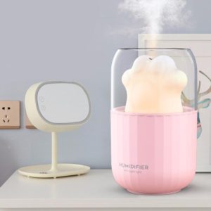 Cat Claw Shape Aromatherapy Nano Atomizer Automatic Alcohol Sprayer USB Colorful Night Light Mini Air Humidifier(Pink) (OEM)