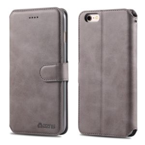 For iPhone 6 Plus / 6s Plus AZNS Calf Texture Magnetic Horizontal Flip PU Leather Case with Holder & Card Slots & Photo Frame(Gray) (AZNS) (OEM)