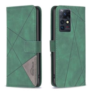 For Infinix Zero X / X Pro BF05 Magnetic Buckle Rhombus Texture Leather Phone Case(Green) (OEM)
