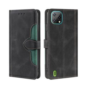 For Blackview A55 Stitching Skin Feel Magnetic Buckle Horizontal Flip PU Leather Case(Black) (OEM)