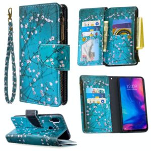 For Xiaomi Redmi Note 7 Colored Drawing Pattern Zipper Horizontal Flip Leather Case with Holder & Card Slots & Wallet(Plum Blossom) (OEM)