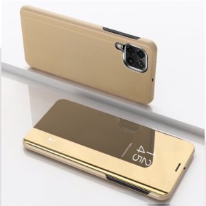 For Huawei P40 Lite/Nova 7i Plated Mirror Horizontal Flip Leather Case with Holder(Gold) (OEM)