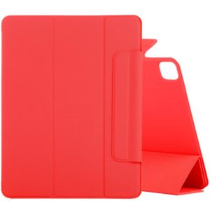 For iPad Pro 12.9 inch (2020) Horizontal Flip Ultra-thin Double-sided Clip Fixed Buckle Magnetic PU Leather Tablet Case With Three-folding Holder & Sleep / Wake-up Function(Red) (OEM)
