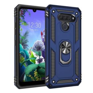 For LG K50 & Q60 Shockproof TPU + PC Protective Case with 360 Degree Rotating Holder(Blue) (OEM)