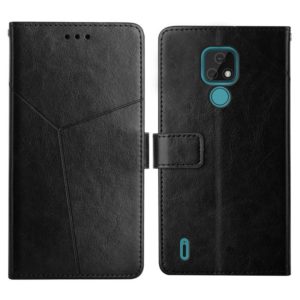 For Motorola Moto E7 Y Stitching Horizontal Flip Leather Phone Case with Holder & Card Slots & Wallet & Photo Frame(Black) (OEM)