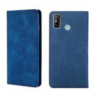For Tecno Spark 6 Go Skin Feel Magnetic Horizontal Flip Leather Phone Case(Blue) (OEM)