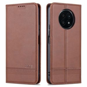 For Honor X20 AZNS Magnetic Calf Texture Horizontal Flip Leather Case with Card Slots & Holder & Wallet(Dark Brown) (AZNS) (OEM)