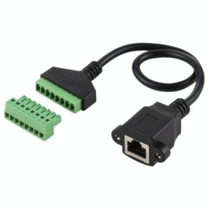 RJ45 Female Plug to 8 Pin Pluggable Terminals Solder-free USB Connector Solderless Connection Adapter Cable, Length: 30cm (OEM)