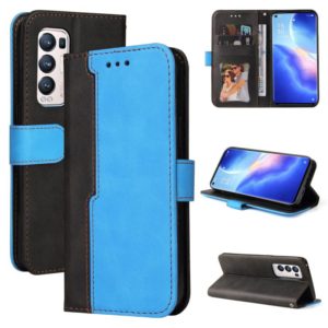 For OPPO Reno5 Pro+ 5G / Find X3 Neo Business Stitching-Color Horizontal Flip PU Leather Case with Holder & Card Slots & Photo Frame & Lanyard(Blue) (OEM)