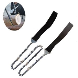Outdoor Portable Hand-held Wire Saw Field Survival Manganese Steel Chain Saw Multifunctional Logging Saw(11 Teeth Black) (OEM)