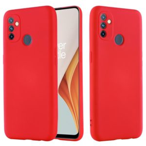 For OnePlus Nord N100 Pure Color Liquid Silicone Shockproof Full Coverage Case(Red) (OEM)
