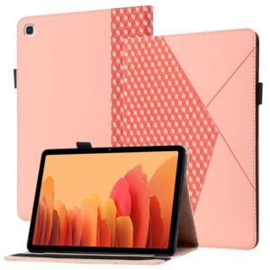 For Samsung Galaxy Tab A7 10.4 2020 T500/T505 Rhombus Skin Feel Horizontal Flip Tablet Leather Case with Card Slots & Holder(Rose Gold) (OEM)