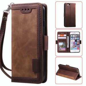 For iPhone SE 2022 / SE 2020 / 8 / 7 Retro Splicing Horizontal Flip Leather Case with Card Slots & Holder & Wallet(Brown) (OEM)