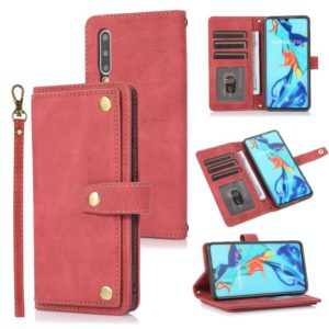For Huawei P30 PU + TPU Horizontal Flip Leather Case with Holder & Card Slot & Wallet & Lanyard(Wine Red) (OEM)