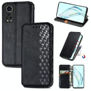 For ZTE Axon 30 5G Cubic Grid Pressed Horizontal Flip Magnetic PU Leather Case with Holder & Card Slots & Wallet(Black) (OEM)