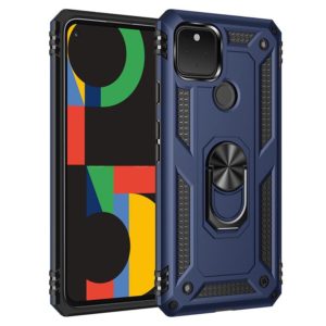 For Google Pixel 5 Shockproof TPU + PC Protective Case with 360 Degree Rotating Holder(Blue) (OEM)