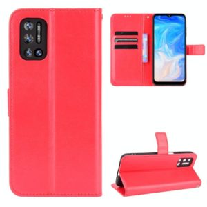 For Doogee N40 Pro Crazy Horse Texture Horizontal Flip Leather Case with Holder & Card Slots & Lanyard(Red) (OEM)