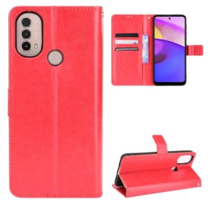 For Motorola Moto E40 / E30 / E20 Crazy Horse Texture Horizontal Flip Phone Leather Case with Holder & Card Slots & Lanyard(Red) (OEM)