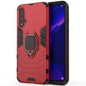PC + TPU Shockproof Protective Case with Magnetic Ring Holder for Huawei Nova 5 / Nova 5 Pro(Red) (OEM)