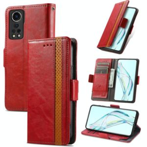 For ZTE Axon 30 5G CaseNeo Business Splicing Dual Magnetic Buckle Horizontal Flip PU Leather Case with Holder & Card Slots & Wallet(Red) (OEM)