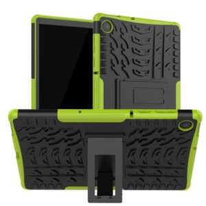 For Lenovo Tab M10 Plus TB-X606F Tire Texture Shockproof TPU+PC Protective Case with Holder(Green) (OEM)