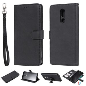 For LG Stylo 5 Solid Color Horizontal Flip Protective Case with Holder & Card Slots & Wallet & Photo Frame & Lanyard(Black) (OEM)