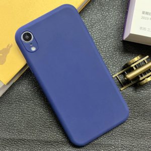 For iPhone XR Shockproof Frosted TPU Protective Case(Dark Blue) (OEM)