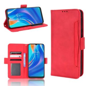 For Tecno Spark 7 Skin Feel Calf Pattern Leather Phone Case(Red) (OEM)