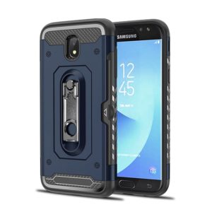 Shockproof PC + TPU Case for Galaxy J5 (2017) / J530 (EU Version), with Holder(Navy Blue) (OEM)