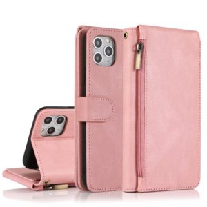 For iPhone 11 Pro Skin-feel Crazy Horse Texture Zipper Wallet Bag Horizontal Flip Leather Case with Holder & Card Slots & Wallet & Lanyard (Rose Gold) (OEM)