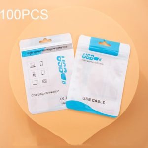 100 PCS Data Cable Packaging Bag Plastic Sealing Bag, Size:10.5x15cm(Blue) (OEM)