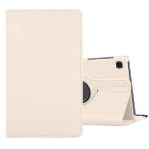 For Samsung Galaxy A7 Lite T220 360 Degree Rotation Litchi Texture Flip Leather Case with Holder(White) (OEM)