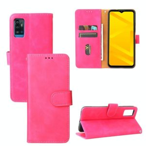 For ZTE Blade A71 Solid Color Skin Feel Magnetic Buckle Horizontal Flip Calf Texture PU Leather Case with Holder & Card Slots & Wallet(Rose Gold) (OEM)