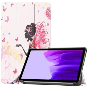For Samsung Galaxy Tab A7 Lite T225 Colored Drawing Pattern Horizontal Flip Leather Case with Three-folding Holder & Sleep / Wake-up Function(Elf Girl) (OEM)