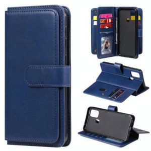 For Samsung Galaxy M31 Multifunctional Magnetic Copper Buckle Horizontal Flip Solid Color Leather Case with 10 Card Slots & Wallet & Holder & Photo Frame(Dark Blue) (OEM)