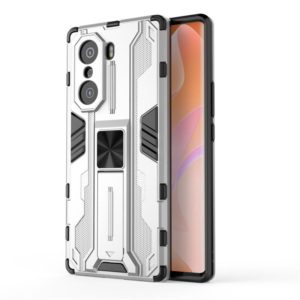 For Honor 60 Supersonic PC + TPU Phone Case with Holder(Silver) (OEM)