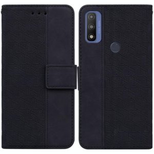 For Motorola Moto G Pure Geometric Embossed Leather Phone Case(Black) (OEM)