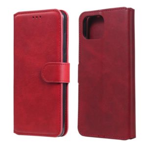 For OPPO F17 / A73 Classic Calf Texture PU + TPU Horizontal Flip Leather Case, with Holder & Card Slots & Wallet(Red) (OEM)