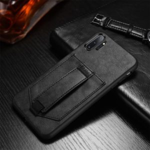 For Huawei P30 SULADA Shockproof TPU + Handmade Leather Protective Case with Holder & Card Slot & Hand Strap(Black) (SULADA) (OEM)