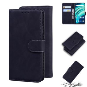 For UMIDIGI A9 Pro Skin Feel Pure Color Flip Leather Phone Case(Black) (OEM)
