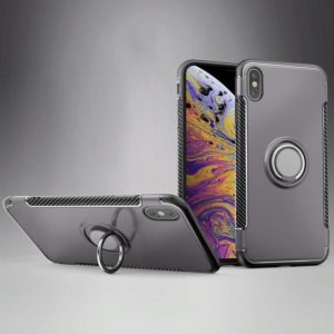 For iPhone XS Max Magnetic 360 Degrees Rotation Ring Armor Protective Case(Grey) (OEM)